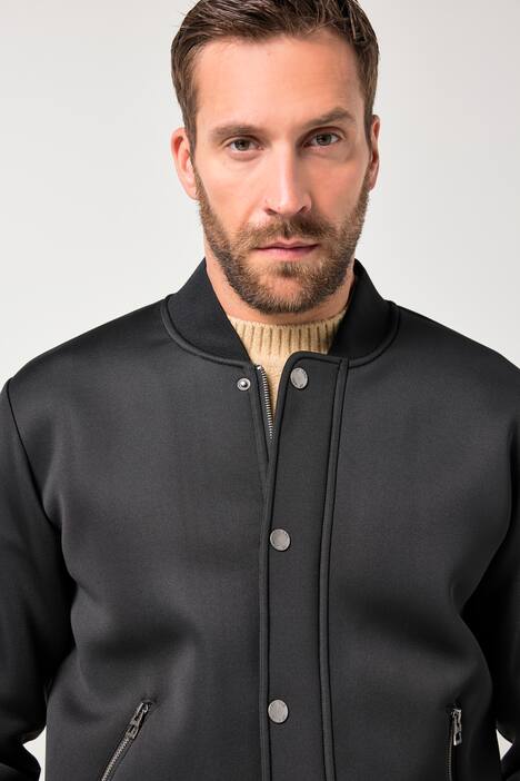 Veste en tissu cuba, col esprit blouson Teddy américain, fermeture à glissière