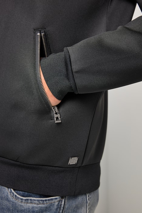 Veste en tissu cuba, col esprit blouson Teddy américain, fermeture à glissière