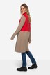 Two-toned long-sleeve snap-fastened stand-up collar cardigan