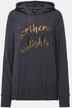 Sweat à capuche avec imprimé à message, base élastique et manches longues.