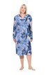 Noční košile, květy, tunikový výstřih, dlouhé rukávy
