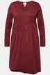 Mini-jurk, asymmetrische rok, V-hals, lange mouwen
