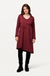 Mini-jurk, asymmetrische rok, V-hals, lange mouwen
