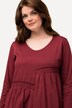 Mini-jurk, asymmetrische rok, V-hals, lange mouwen