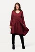 Mini-jurk, asymmetrische rok, V-hals, lange mouwen