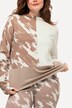 Shirt, colourblocking, opstaande kraag, lange mouwen, biologisch katoen