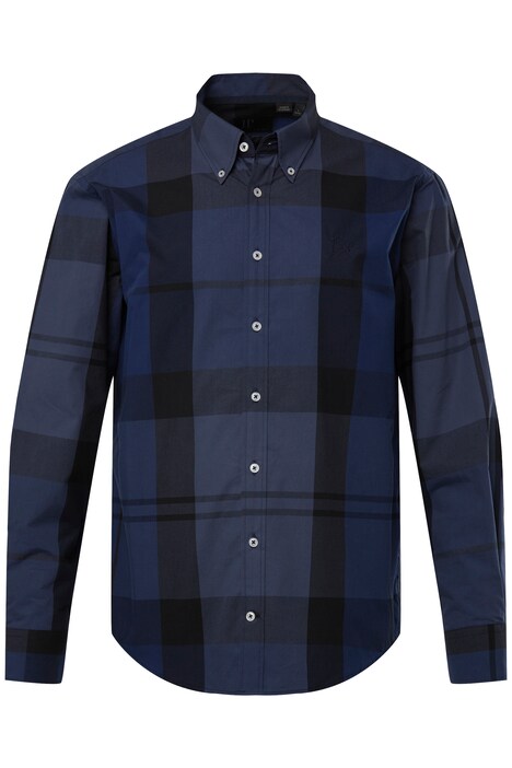Kostkovaná košile, dlouhé rukávy, límeček s knoflíky, Modern střih, do 8XL