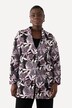 Jacquard-jakke med blomstermotiv og høj krave med V-udskæring