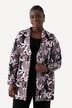 Jacquard-jakke med blomstermotiv og høj krave med V-udskæring