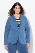 Sweatblazer, jeanslook, reverskraag, lange mouwen