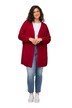 Žinylkový rozepínací svetr, oversize, výstřih do V, otevřený střih