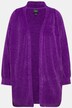 Chaqueta de punto de chenilla, oversize, cuello en V, forma abierta
