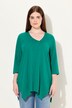Shirt, A-Linie, V-Ausschnitt, 3/4-Arm, Biobaumwolle