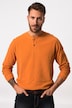 Henley, lange mouwen, wafelpiqué, ronde hals met knoopsluiting, tot 8XL