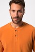 Henley, lange mouwen, wafelpiqué, ronde hals met knoopsluiting, tot 8XL