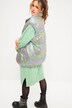 Gilet matelassé# oversize, effet holographique, avec col montant et fermeture à glissière