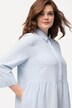 Robe chemisier en lin mélangé, col chemise et manches 3/4