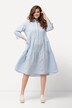 Robe chemisier en lin mélangé, col chemise et manches 3/4
