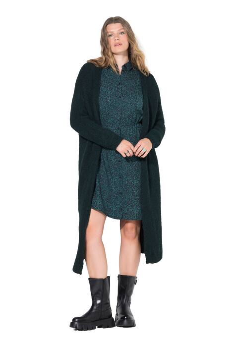 Dlouhý rozepínací svetr, oversize, otevřený střih, dlouhé rukávy