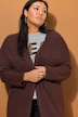 Cardigan long oversized à manches longues, coupe ouverte
