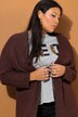 Cardigan long oversized à manches longues, coupe ouverte