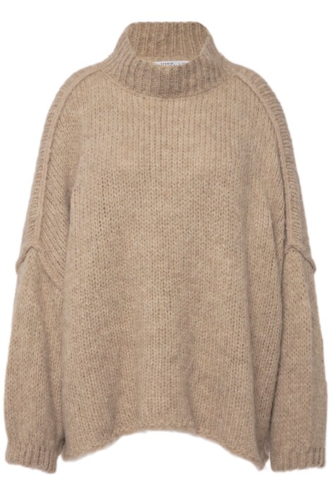 Svetr, oversize, extra jemný úplet, stojáček, dlouhé rukávy, Premium