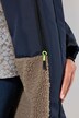 Funktionsjacke, oversized, Teddyfutter, Kapuze, 2-Wege-Zipper