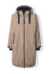 Funktionel jakke, oversize, teddyfor, hætte, 2-vejs-lynlås