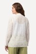 Blouse, opengewerkte kant, volant, overhemdkraag, lange mouwen