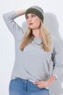 Beanie, kleurige omslag, zacht geribbeld breisel