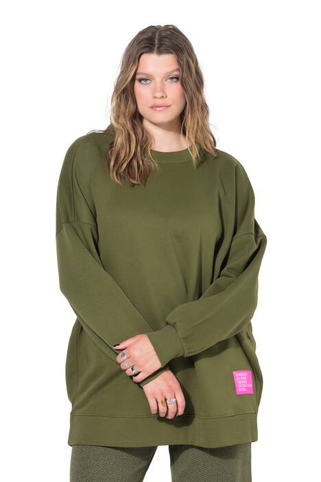 Mikina, oversize, nápis, kulatý výstřih, dlouhé rukávy