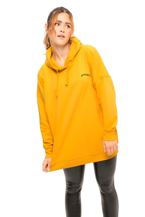 Mikina s kapucí, oversize, písmenkový potisk, kapuce, dlouhé rukávy
