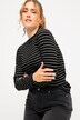 Ribbeskjorte, slim fasong, striper rundt, ståkrage, lange ermer
