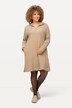 Midi-sweatjurk, wafelstructuur, glitter, capuchon, lange mouwen