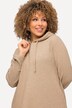 Midi-sweatjurk, wafelstructuur, glitter, capuchon, lange mouwen