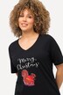 T-shirt de Noël à manches courtes et col V, motif écureuil