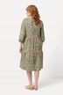 Robe tunique, imprimé floral, décolleté en V, manches 3/4