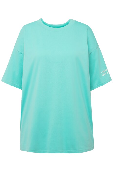 Dlouhé tričko, oversize, nápis, kulatý výstřih, krátké rukávy