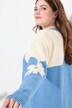Maglione di cotone biologico con jacquard, scollo a girocollo e maniche lunghe
