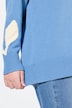 Maglione di cotone biologico con jacquard, scollo a girocollo e maniche lunghe