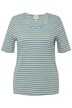 Tričko, žebrovaný žerzej, výstřih do V, krátké rukávy, biobavlna