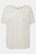 T-Shirt, poche en dentelle, col rond, manches courtes, coton bio