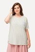 T-Shirt, poche en dentelle, col rond, manches courtes, coton bio