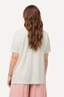 T-Shirt, poche en dentelle, col rond, manches courtes, coton bio