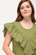Haut, volant en dentelle, col rond, sans manches, coton bio