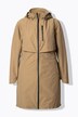 Hooded parka with zippered pockets and zippered side slits