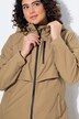 Hooded parka with zippered pockets and zippered side slits