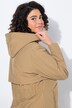 Hooded parka with zippered pockets and zippered side slits