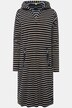 Kjole, stripete fleece, midilengde, hette, lange ermer, OEKO-TEX