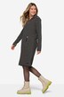 Kjole, stripete fleece, midilengde, hette, lange ermer, OEKO-TEX